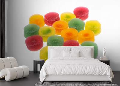 gummy fruit candy isolated Wall mural