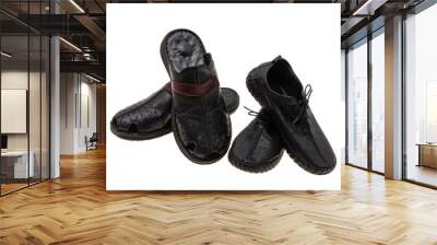 leather shoes isolated Wall mural