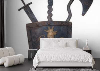 old knight weapon isolated Wall mural