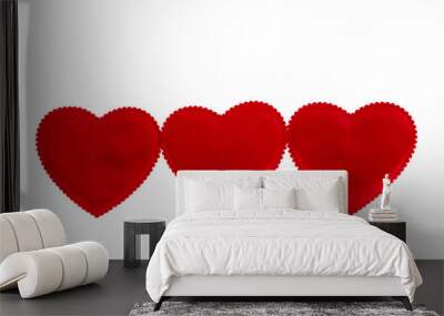 red hearts isolated Wall mural