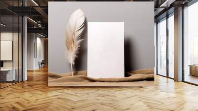 feather pen and paper Wall mural