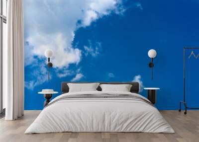 Beautiful White Clouds in Blue Sky Wall mural