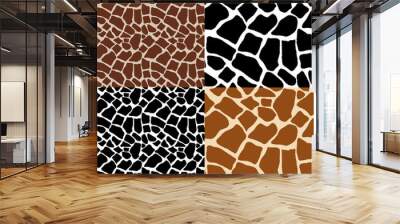 Coloring giraffe seamless pattern Wall mural