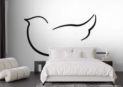 Illustration of a dove as a symbol of peace isolated on a white background. World peace day concept. ending the war. We pray for Ukraine.
 Wall mural