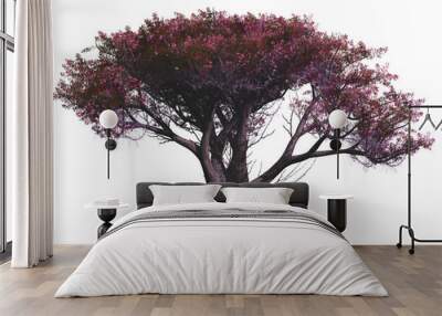 Red tree isolated on white background, 3 d render Wall mural