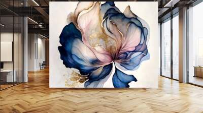 Abstract flower, delicate botanical floral background Wall mural