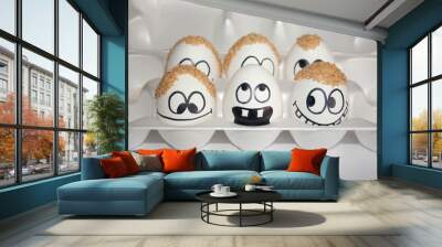 baldness problem concept. the eggs Wall mural