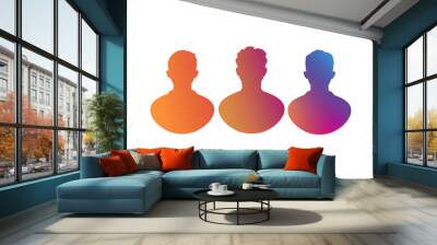 Group icon with three user silhouettes , Design Templates Wall mural