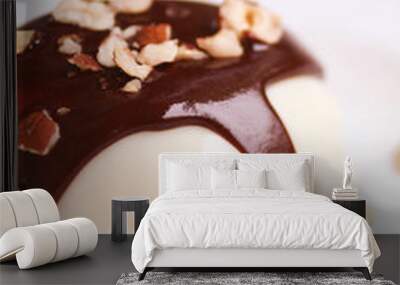 Vanilla panna cotta with chocolate Wall mural