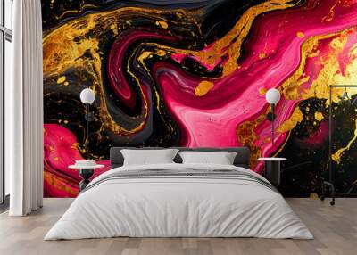 pink, black and gold beauty abstract painting texture Wall mural