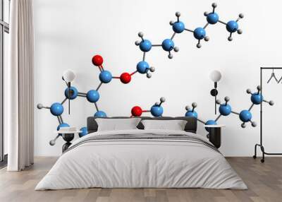  3D image of Diisoheptyl phthalate skeletal formula - molecular chemical structure of plasticizer isolated on white background
 Wall mural