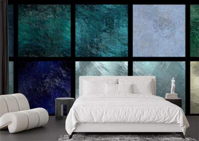 Set of seamless glass ice texture - tiled icy crystal surface background
 Wall mural