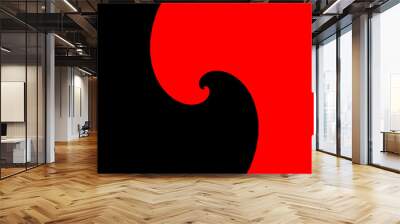 Vector Helix Yin Yang Red and Black Design   Wall mural