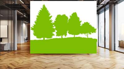 Ecology concept detailed forest tree illustration vector backgro Wall mural