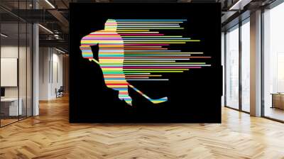 Hockey player silhouette vector background concept Wall mural