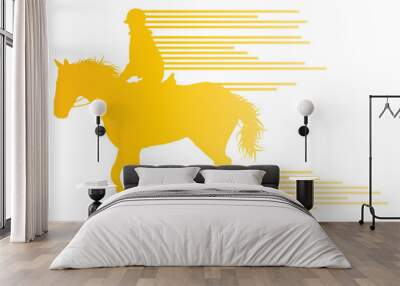 Horse riding equestrian sport with horse and rider vector backgr Wall mural