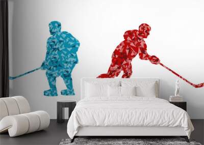 Ice hockey player silhouette sport abstract vector background Wall mural