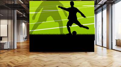 Soccer football players active sport silhouettes vector backgrou Wall mural