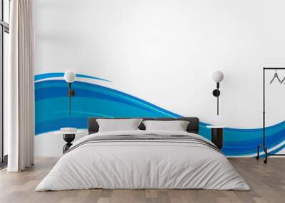 Abstract background with blue waves Wall mural