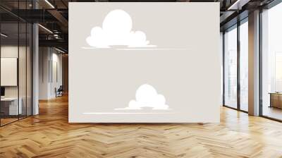 Illustration of two white air clouds is perfect for background decoration Wall mural