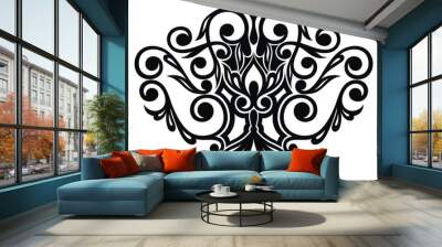 Floral ornament in style of Baroque, damask. Wall mural