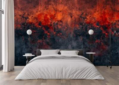 fire embers texture, glowing reds and oranges, fading to smoky greys Wall mural