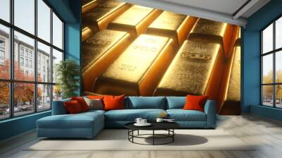 Gold bars 1000 grams.Concept of success in business and finance. Wall mural