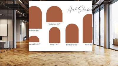 arch shape template, arch wedding invitations, laser cut invitation, menu, place card. Wall mural