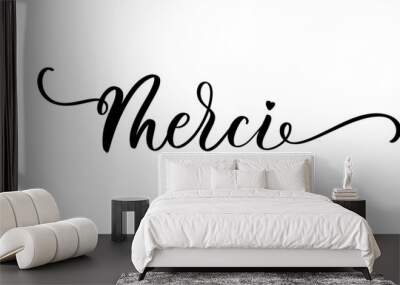 Merci hand lettering inscription label sticker Wall mural