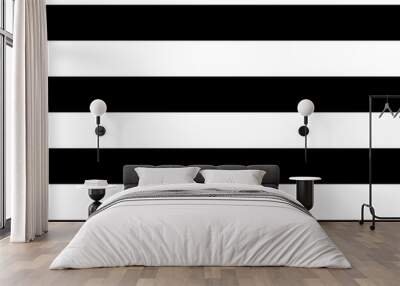 Vector Striped Seamless Pattern. Black and white background. Wall mural