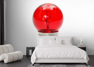 red light bulb isolated on white background Wall mural