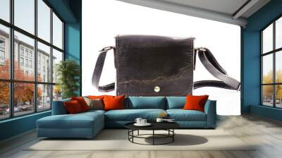 shoulder bag leather isolated on white background Wall mural