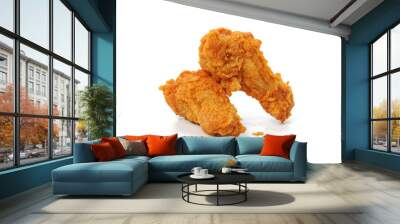 Spicy fried chicken isolated white background Wall mural