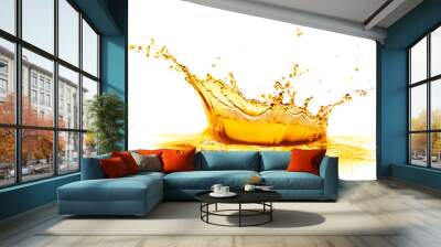 orange juice splash, isolated on white Wall mural