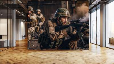 soldier with a rifle Wall mural