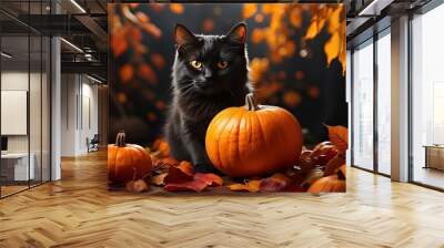 halloween pumpkin with a pumpkin Wall mural