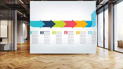  Infographic timeline report, template, chart, scheme. Vector. Wall mural