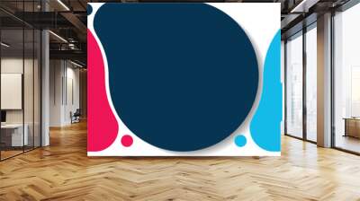 3 elements scheme, diagram. Three connected circles. Infographic template. Wall mural