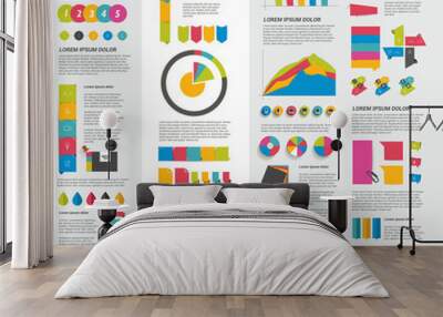 Big set of flat infographic elements. Wall mural