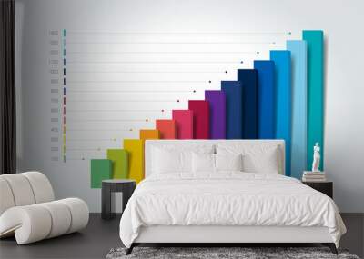 Chart, column graph, infographic element. Wall mural