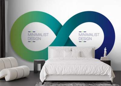 Infinity arrows infographic. 2 step options template, scheme, diagram, chart. Wall mural