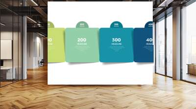 Table, schedule, organizer, planner, notepad, timetable. Step by step template, infographic. Wall mural