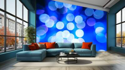 Blue abstract dynamics bokeh background Wall mural