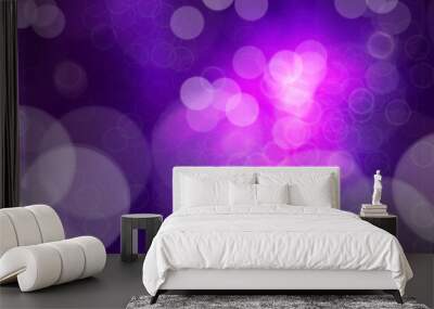 Purple lights bokeh background. Chrismas lights bokeh. Wall mural