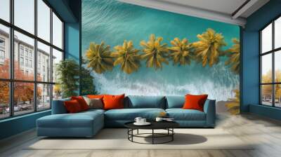 a photo of top view beach Wall mural