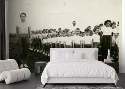 circa 1950 - children in the exercise Wall mural