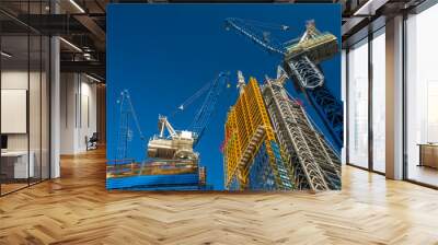 Construction Cranes in London, UK Wall mural