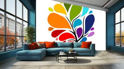 abstract rainbow tree for your design Wall mural