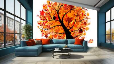 Beautiful autumn tree for your design Wall mural