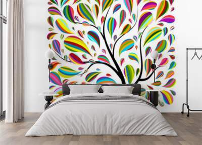 Colorful art tree for your design Wall mural